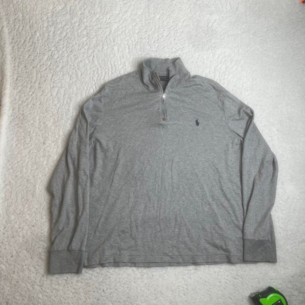 Polo‎ Ralph Lauren men's grey lightweight pull over preppy quarter zip fall xl